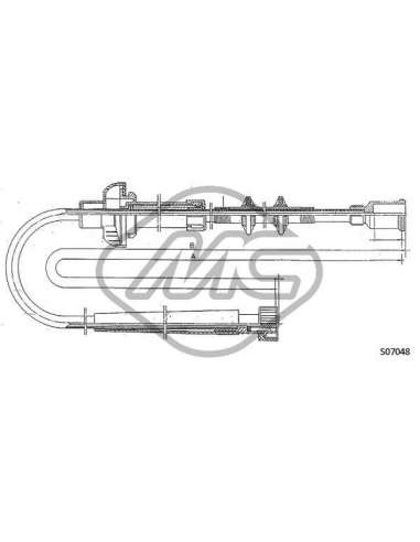 Árbol flexible del velocímetro Metalcauch 81244 - MC CABLE CUENTAKILOMETROS PUN COFLE