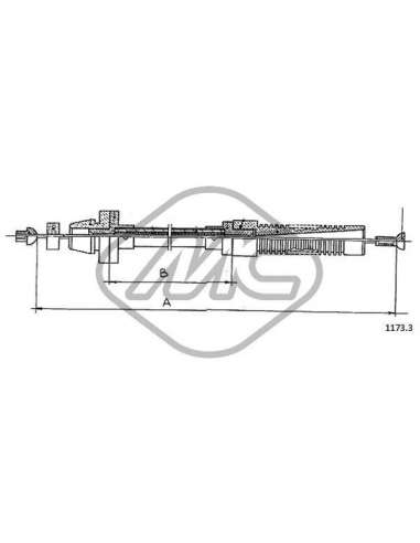 Cable del acelerador Metalcauch 81464 - MC CABLE ACELER. C 25 DIESEL COFLE