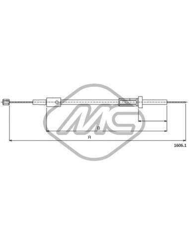 Cable del capó del motor Metalcauch 81597 - MC CABLE CAPO REGATA ALL CLASSIC