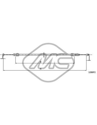 Cable del capó del motor Metalcauch 81610 - MC CABLE CAPO PUNTO ALLREAR D CLASSIC