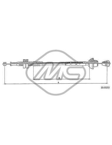 Cable del acelerador Metalcauch 81904 - MC CABLE ACELER. FIESTA 1,1I COFLE