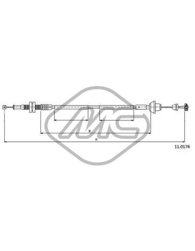 Cable del acelerador Metalcauch 81909 - MC CABLE ACELER. ESCORT 1,4I COFLE