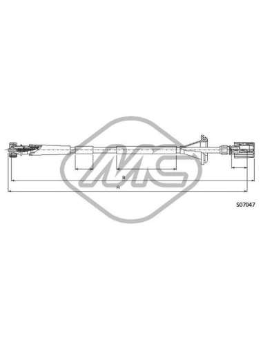 Árbol flexible del velocímetro Metalcauch 82080 - MC CABLE CUENTAKILOMETROS Y 1