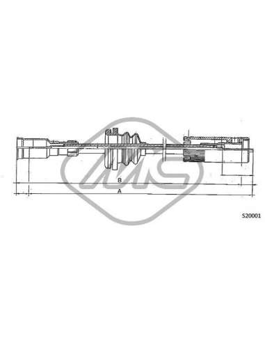 Árbol flexible del velocímetro Metalcauch 82429 - MC CABLE CUENTAKILOMETROS COR