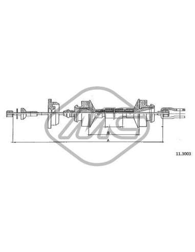 Cable de accionamiento, accionamiento del embrague Metalcauch 82695 - MC CABLE ENBR. 205 ALL CAMBIO