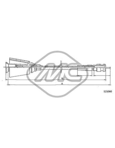 Árbol flexible del velocímetro Metalcauch 82748 - MC CABLE CUENTAKILOMETROS 505