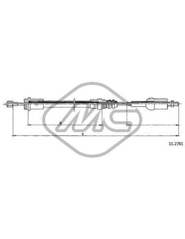 Cable de accionamiento, accionamiento del embrague Metalcauch 82918 - MC CABLE ENBR. TRAFIC TR/AV 2