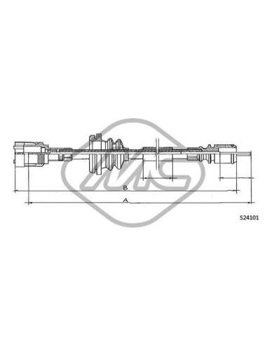 Árbol flexible del velocímetro Metalcauch 82976 - MC CABLE CUENTAKILOMETROS TRA