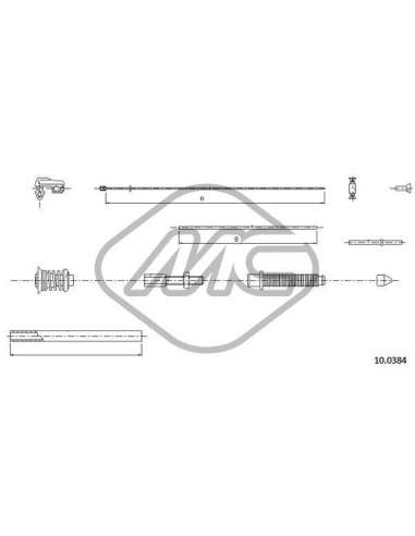 Cable del acelerador Metalcauch 83141 - MC CABLE ACELER. R 12 1170/1 COFLE