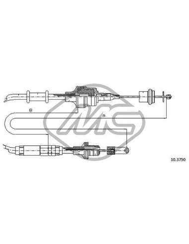 Cable de accionamiento, accionamiento del embrague Metalcauch 83206 - MC CABLE ENBR. 900 4CYL ALL -