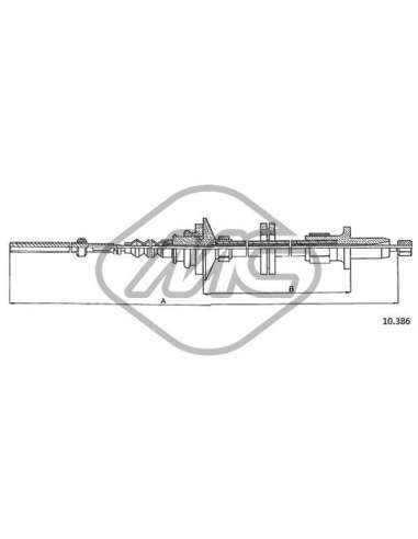 Cable de accionamiento, accionamiento del embrague Metalcauch 83543 - MC CABLE ENBR. 440 GL - GLT -