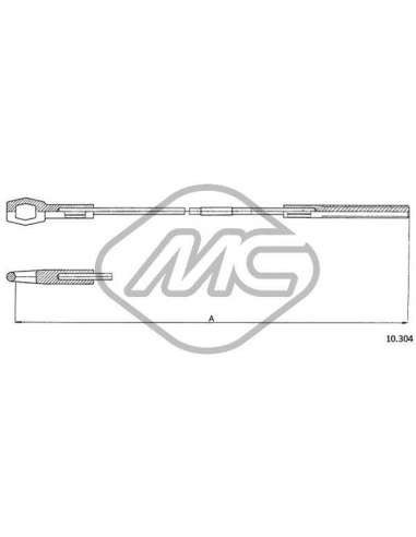 Cable de accionamiento, accionamiento del embrague Metalcauch 83605 - MC CABLE ENBR. 1200 36HP KA