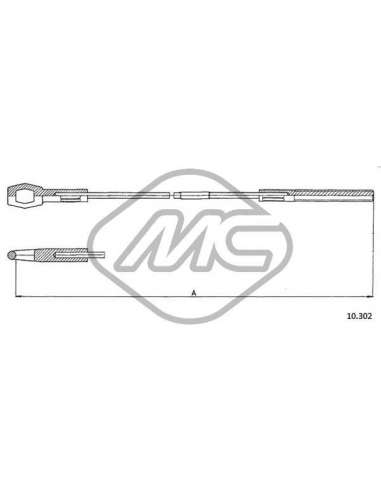 Cable de accionamiento, accionamiento del embrague Metalcauch 83607 - MC CABLE ENBR. 1200-1300-1600
