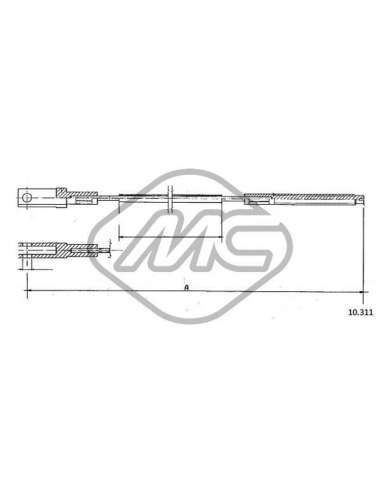 Cable de accionamiento, accionamiento del embrague Metalcauch 83614 - MC CABLE ENBR. TRANSPORTER1