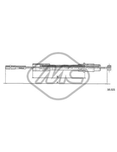 Cable de accionamiento, accionamiento del embrague Metalcauch 83616 - MC CABLE ENBR. TRANSPORTER1