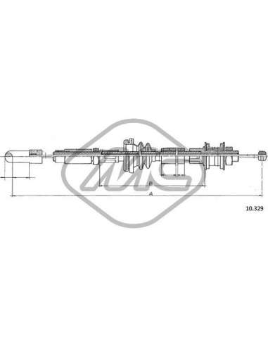 Cable de accionamiento, accionamiento del embrague Metalcauch 83619 - MC CABLE ENBR. LT ALL