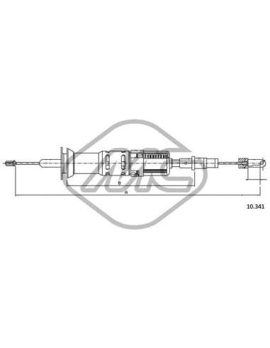 Cable de accionamiento, accionamiento del embrague Metalcauch 83627 - MC CABLE ENBR. GOLF GTI AUTOM