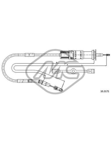 Cable de accionamiento, accionamiento del embrague Metalcauch 83630 - MC CABLE ENBR. SCIROCCO ALL A