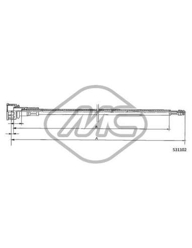 Árbol flexible del velocímetro Metalcauch 83647 - MC CABLE CUENTAKILOMETROS TRA