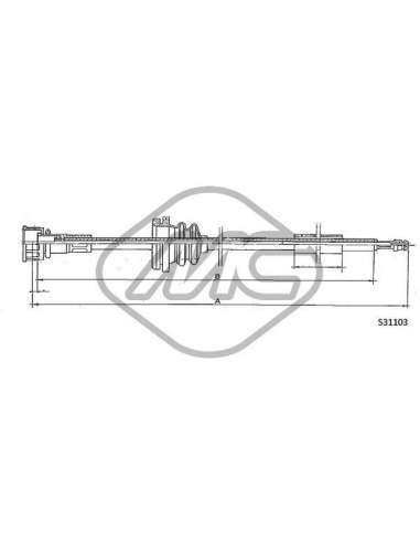 Árbol flexible del velocímetro Metalcauch 83648 - MC CABLE CUENTAKILOMETROS TRA