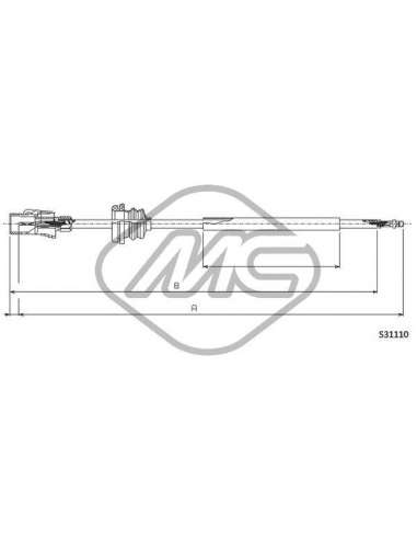 Árbol flexible del velocímetro Metalcauch 83652 - MC CABLE CUENTAKILOMETROS TRA