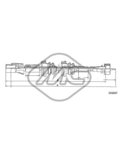 Árbol flexible del velocímetro Metalcauch 83653 - MC CABLE CUENTAKILOMETROS GOL