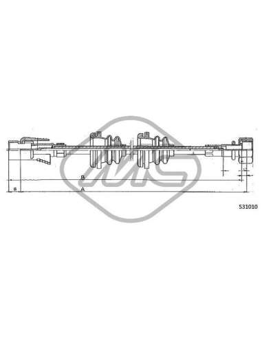 Árbol flexible del velocímetro Metalcauch 83654 - MC CABLE CUENTAKILOMETROS POL