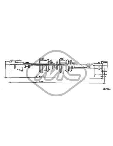 Árbol flexible del velocímetro Metalcauch 83655 - MC CABLE CUENTAKILOMETROS POL