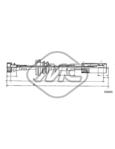 Árbol flexible del velocímetro Metalcauch 83659 - MC CABLE CUENTAKILOMETROS PAS