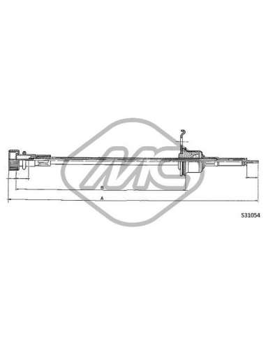 Árbol flexible del velocímetro Metalcauch 83667 - MC CABLE CUENTAKILOMETROS GOL