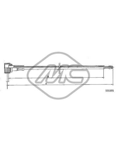 Árbol flexible del velocímetro Metalcauch 83677 - MC CABLE CUENTAKILOMETROS TRA