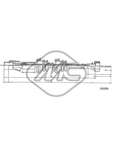 Árbol flexible del velocímetro Metalcauch 83684 - MC CABLE CUENTAKILOMETROS GOL