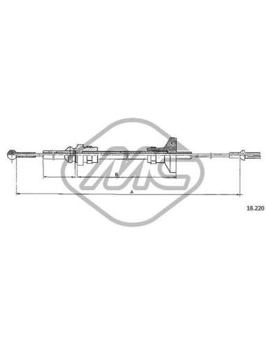Cable de accionamiento, accionamiento del embrague Metalcauch 83919 - MC CABLE ENBR. VOYAGER ALL