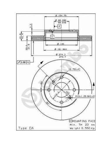 Disco de freno Brembo 44809501010 - DISCOS CECAUTO BREMBO MAX LINE