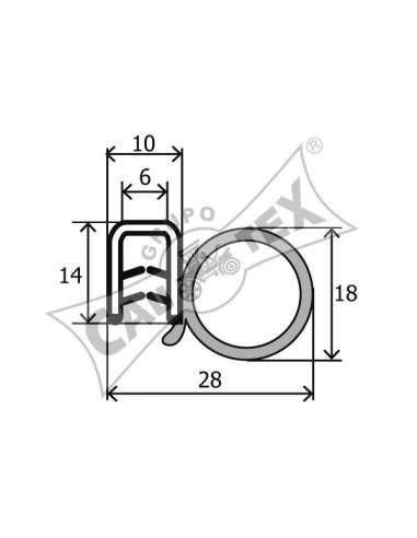 Junta de puerta Cautex 161001 - CAUTEX Perfil contorno puert