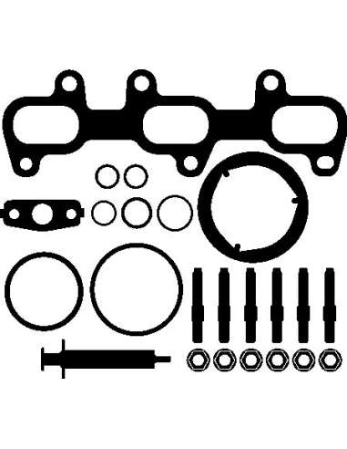 Juego de montaje, turbocompresor Elring 245.850 - VW Juego compresor