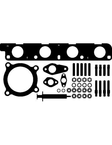 Juego de montaje, turbocompresor Elring 261.190 - VW Juego compresor
