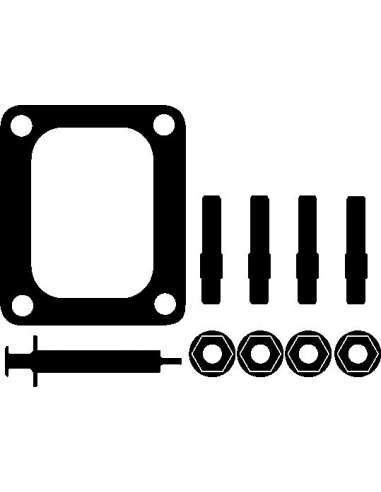 Juego de montaje, turbocompresor Elring 715.470 - IVECO Juego compresor