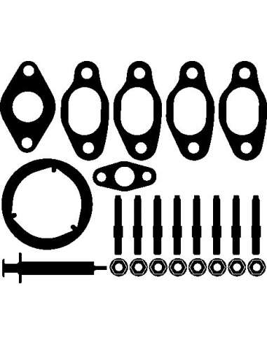 Juego de montaje, turbocompresor Elring 722.050 - AUDI Juego compresor