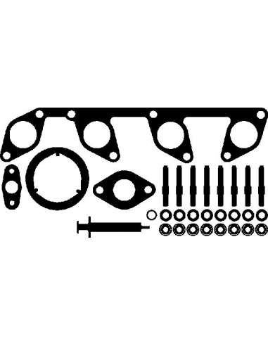 Juego de montaje, turbocompresor Elring 740.790 - VW Juego compresor