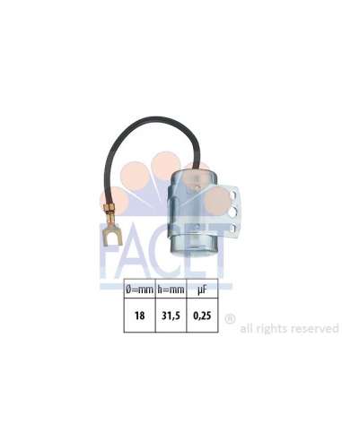 Condensador, sistema de encendido Facet 0.0390 - CONDENSADOR, SISTEMA DE ENCENDIDO Made in Italy - OE Equivalent