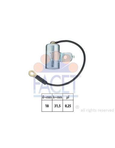 Condensador, sistema de encendido Facet 0.0397 - CONDENSADOR, SISTEMA DE ENCENDIDO Made in Italy - OE Equivalent