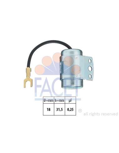 Condensador, sistema de encendido Facet 0.0608 - CONDENSADOR, SISTEMA DE ENCENDIDO Made in Italy - OE Equivalent