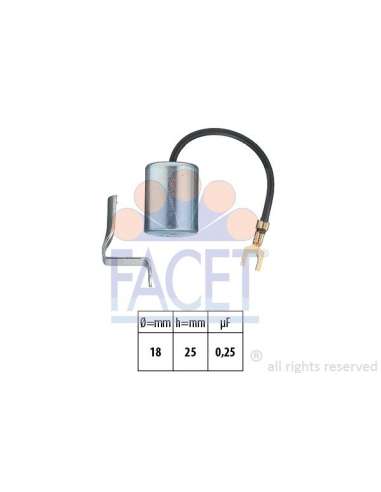 Condensador, sistema de encendido Facet 0.0617 - CONDENSADOR, SISTEMA DE ENCENDIDO Made in Italy - OE Equivalent
