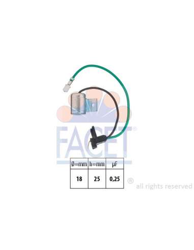 Condensador, sistema de encendido Facet 0.0628 - CONDENSADOR, SISTEMA DE ENCENDIDO Made in Italy - OE Equivalent