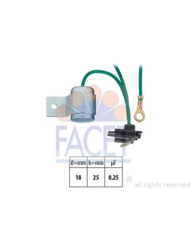 Condensador, sistema de encendido Facet 0.0633 - CONDENSADOR, SISTEMA DE ENCENDIDO Made in Italy - OE Equivalent