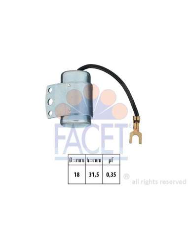Condensador, sistema de encendido Facet 0.0065 - CONDENSADOR, SISTEMA DE ENCENDIDO Made in Italy - OE Equivalent
