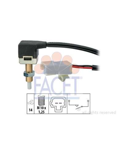 Conmutador, accionamiento embrague (gestión motor) Facet 7.1289 - INTERRUPTOR DE STOP Made in Italy - OE Equivalent