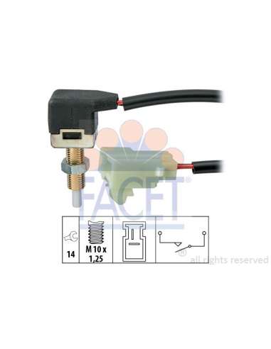 Conmutador, accionamiento embrague (gestión motor) Facet 7.1297 - INTERRUPTOR DE STOP Made in Italy - OE Equivalent