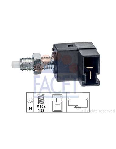 Conmutador, accionamiento embrague (gestión motor) Facet 7.1300 - INTERRUPTOR DE STOP Made in Italy - OE Equivalent